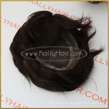 Toupet droit de cheveux humains de Remy de 10 &quot;100% indien pour des hommes